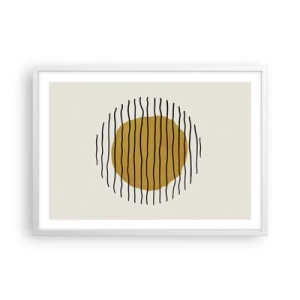 Affisch i vit ram - Abstraktion som darrar av glöd - 70x50 cm