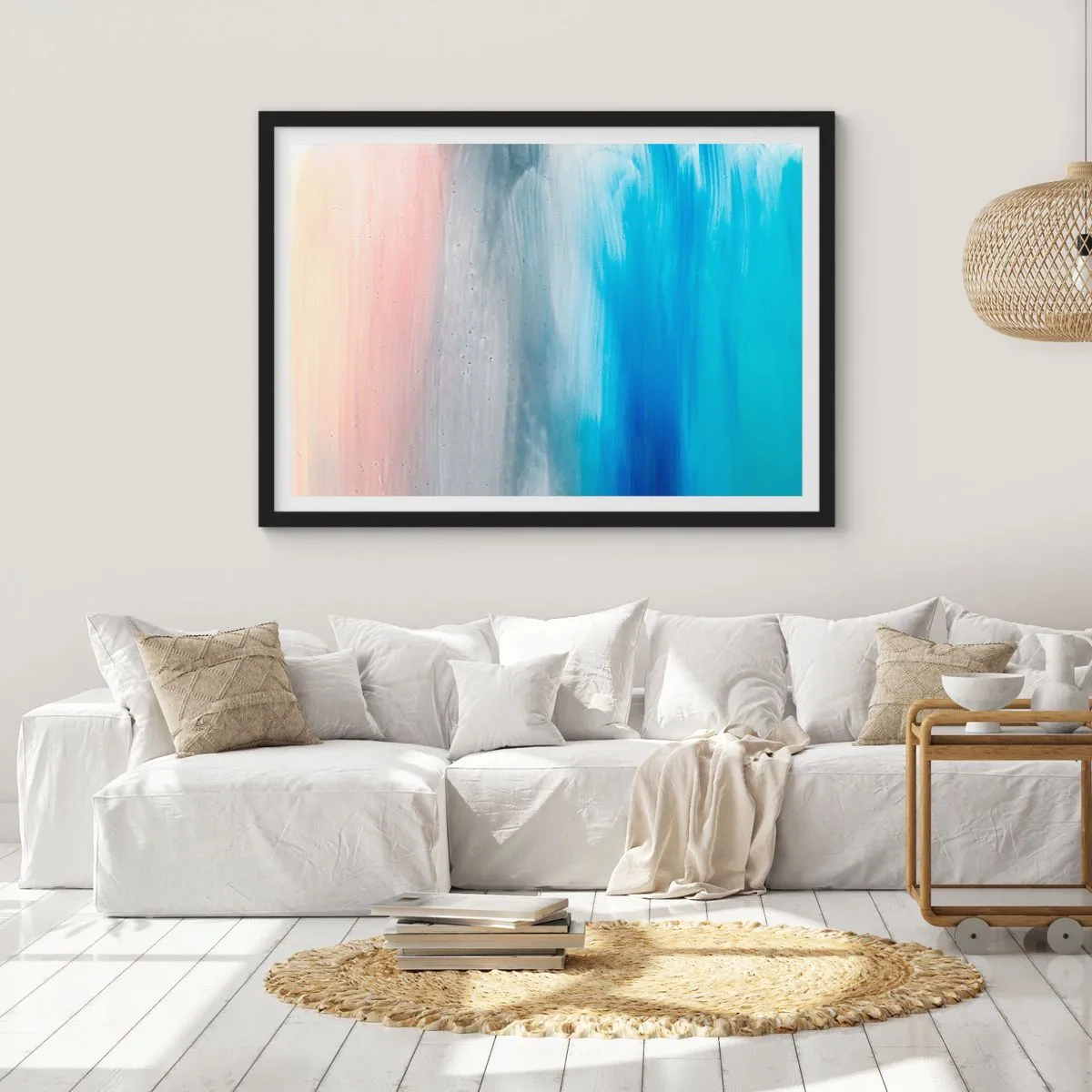 Affisch i svart ram - Element: luft - 100x70 cm