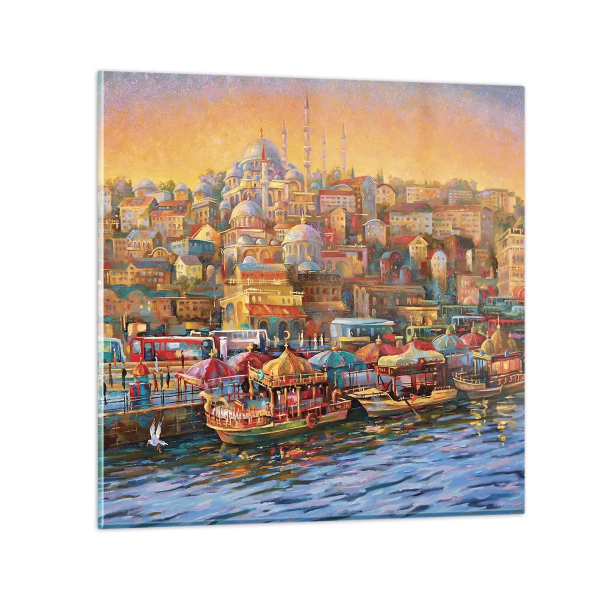 Glastavla - Bild på glas - Istanbul-berättelse - 40x40 cm