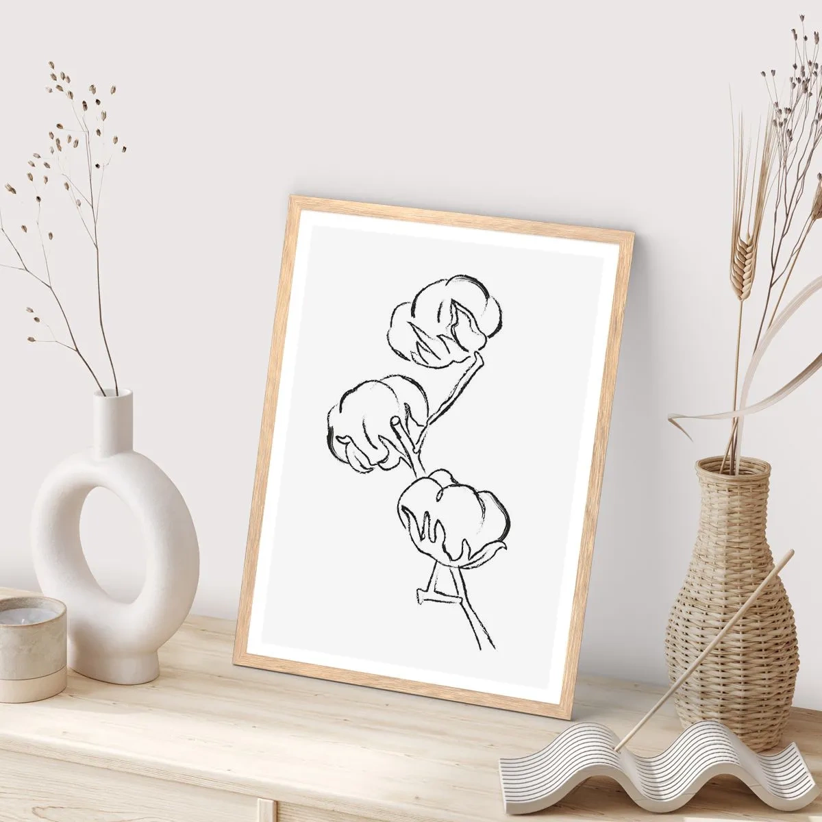 Affisch i ram av ljusek - Bomullsdun - 70x100 cm