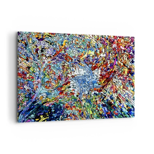 Canvastavla - Bild på duk - Glasmålning - droppar  - 100x70 cm