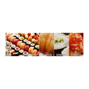 Provbit av fototapet Premium Sand - Asiens färger och smaker - Gastronomi, Sushi, Asien - 100x30 cm