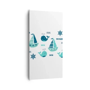 Canvastavla - Bild på duk - Genom sjöar och hav - 65x120 cm