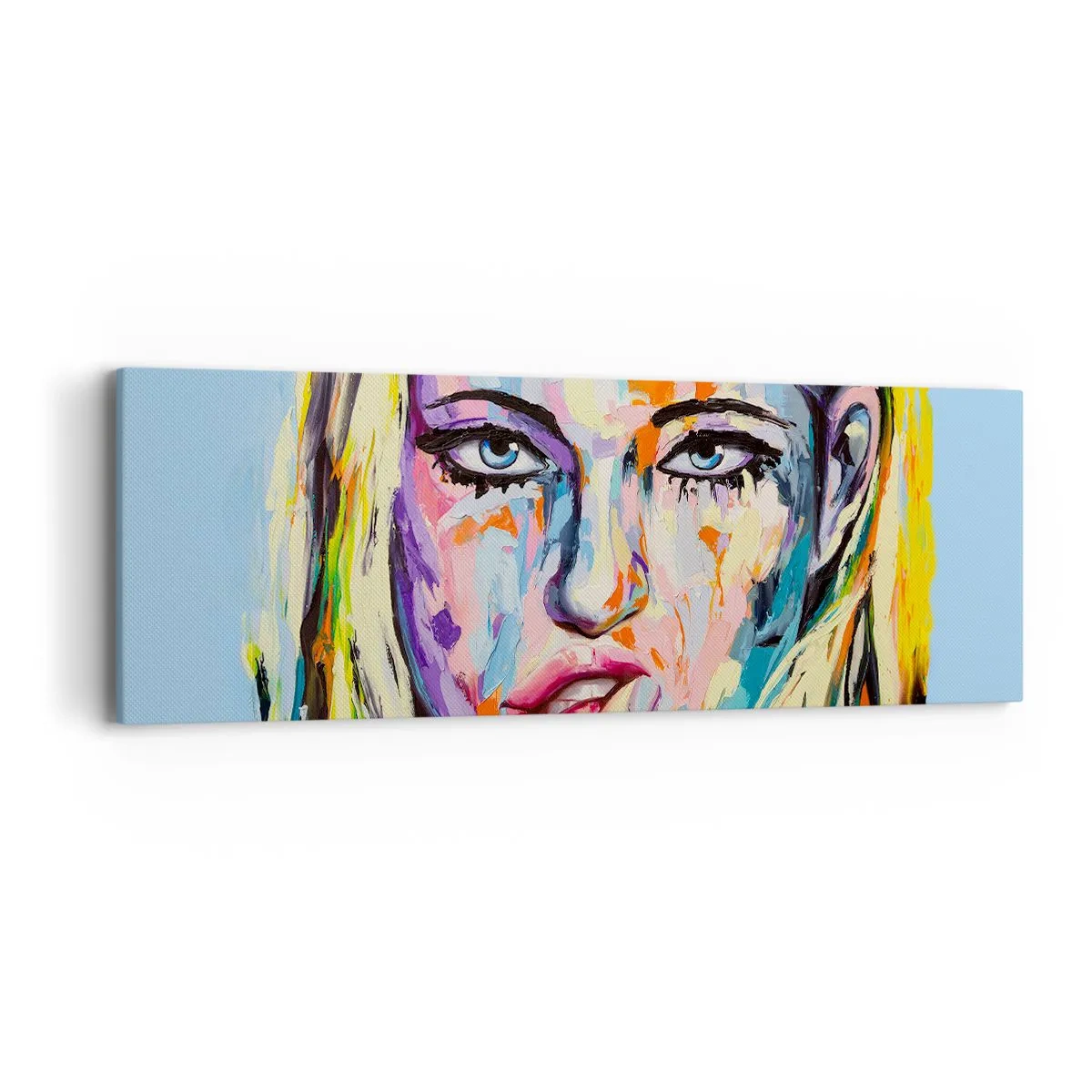 Canvastavla - Bild på duk - Titta henne rakt in i ögonen - 90x30 cm