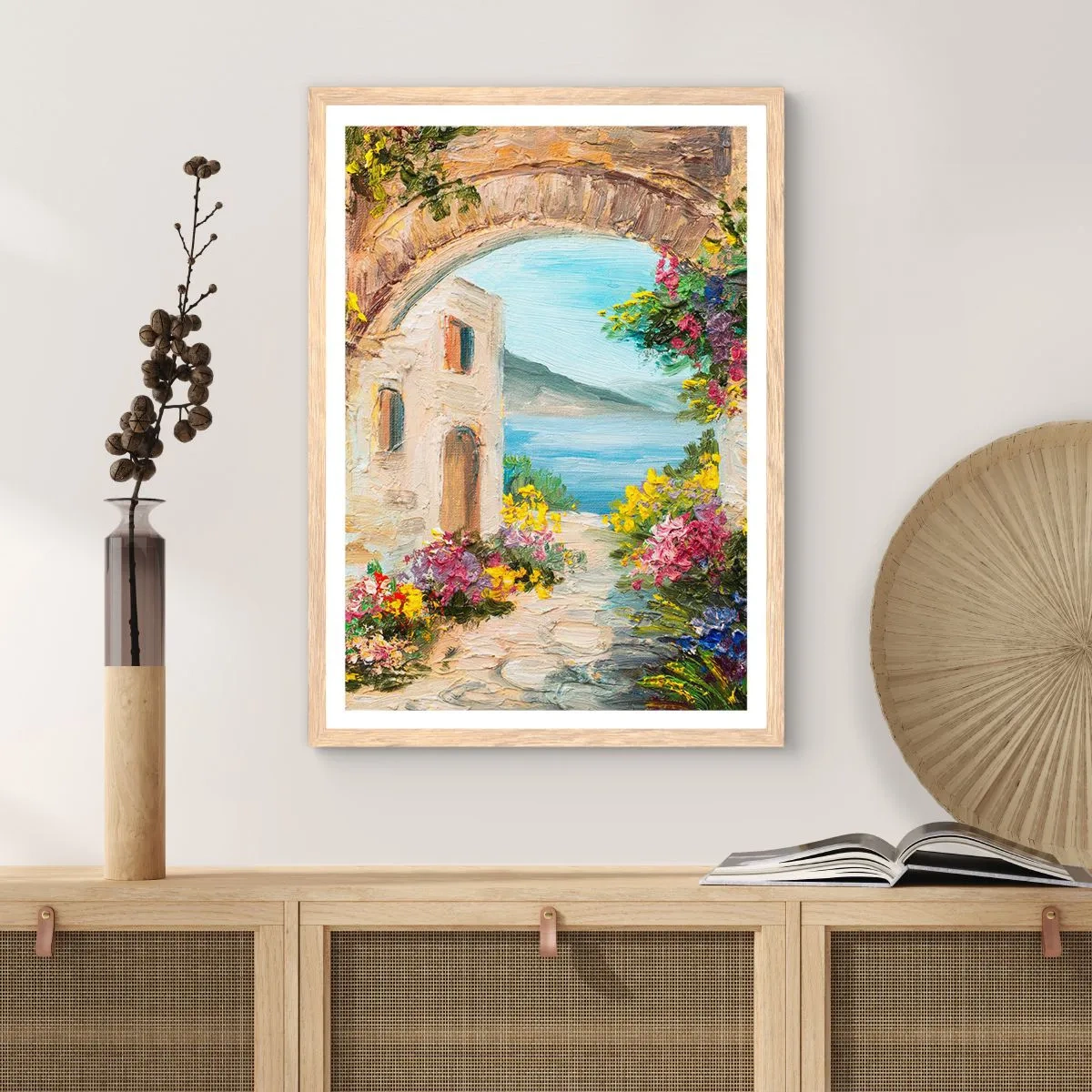 Affisch i ram av ljusek - Kustprovinsens charm - 70x100 cm