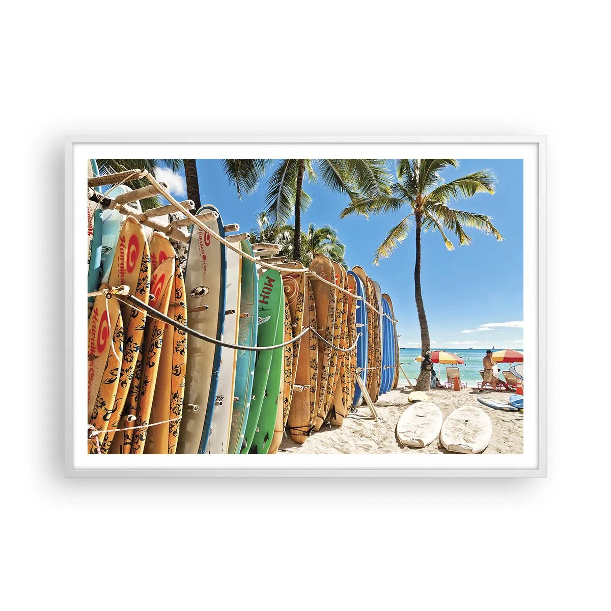 Affisch i vit ram - Solig lek - 100x70 cm