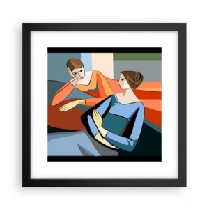 Affisch i svart ram - Ett ögonblick av förtrolighet - 30x30 cm