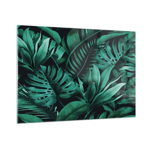 Glastavla - Bild på glas - Tropiska grönskans djup - 100x70 cm