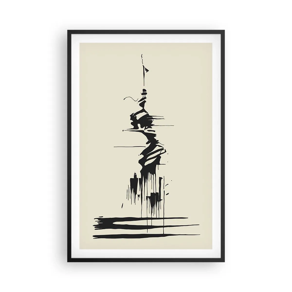 Affisch i svart ram - Skyndsam abstraktion - 61x91 cm