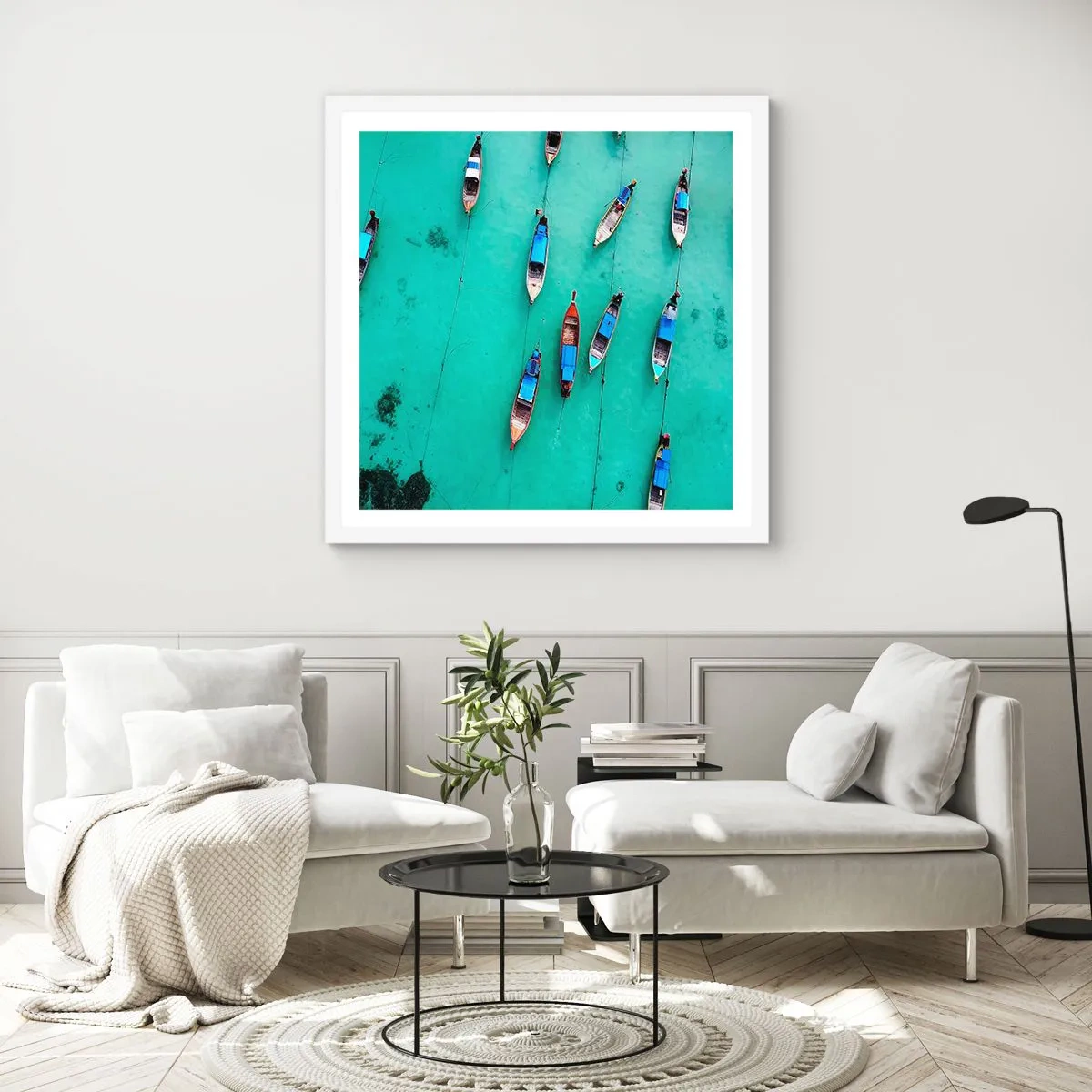 Affisch i vit ram - Under en glad väntan - 40x40 cm