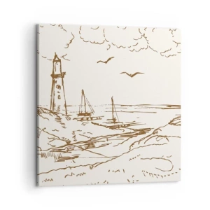 Canvastavla - Bild på duk - Sommarminnets kontur - 60x60 cm