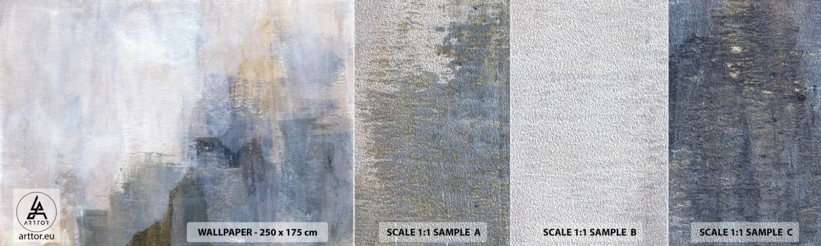 Provbit av fototapet Premium Sand - Färgernas toner och ackord - Abstraktion, Bit, Målning - 100x30 cm