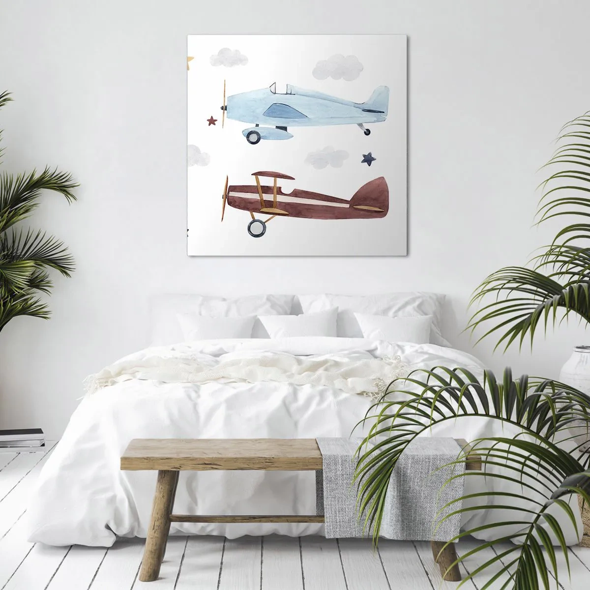 Canvastavla - Bild på duk - Herr pilot, vi väntar! - 70x70 cm