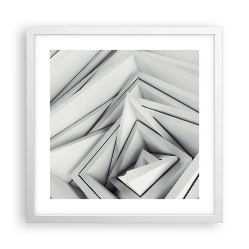 Affisch i vit ram - Blommande vassa kanter - 40x40 cm