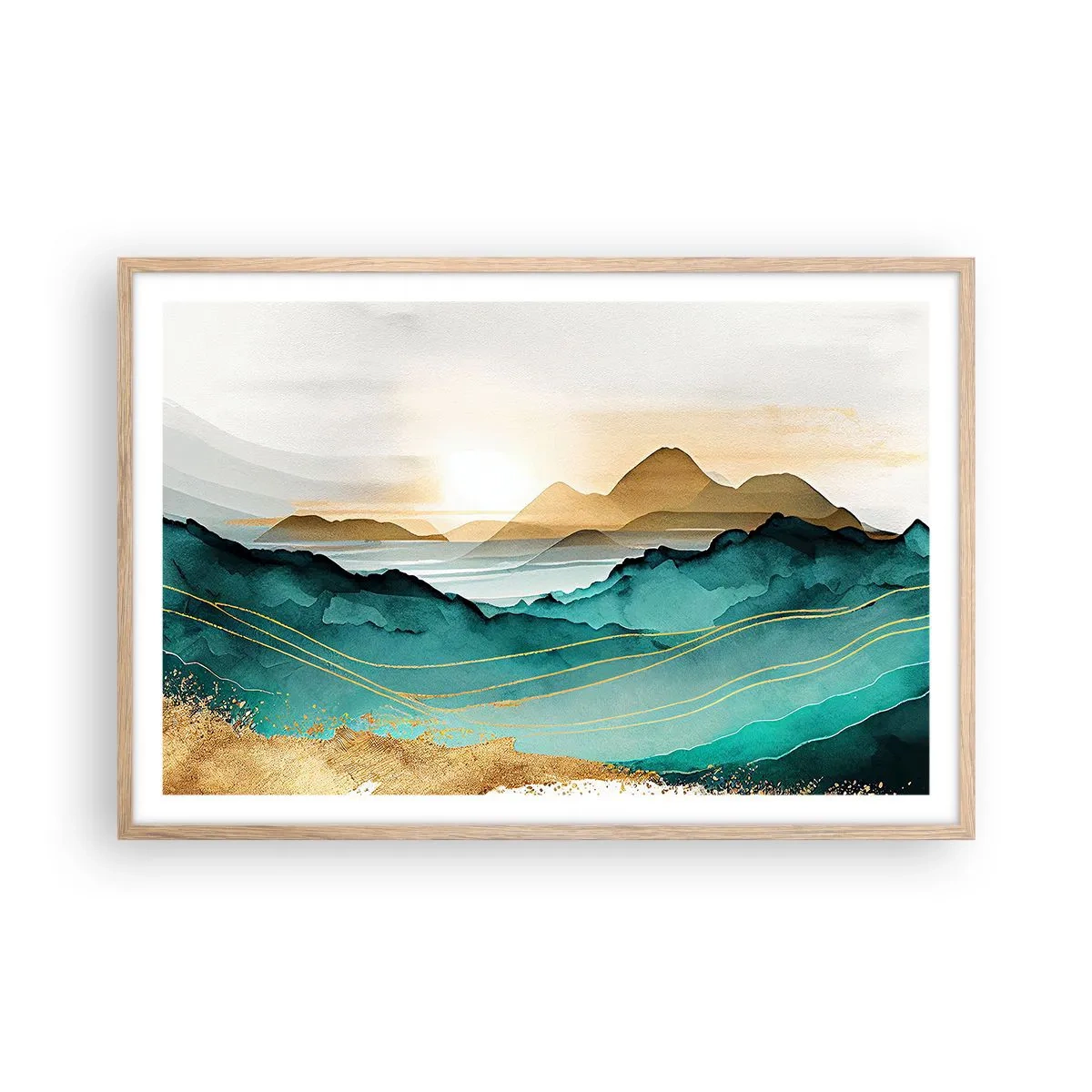 Affisch i ram av ljusek - På gränsen till abstraktion - landskap - 91x61 cm