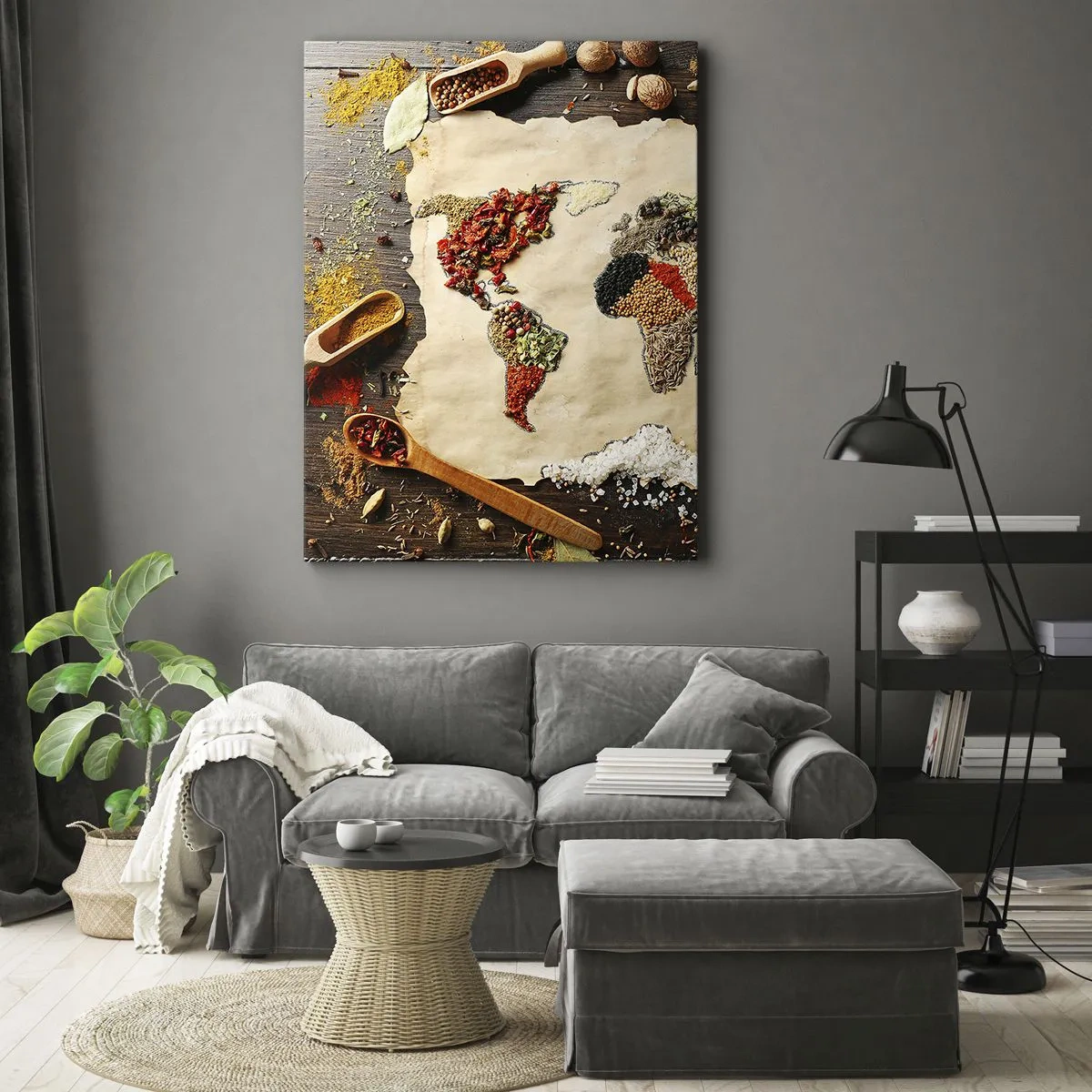 Canvastavla - Bild på duk - Världens alla smaker - 80x120 cm