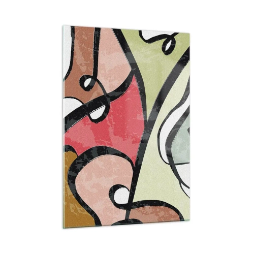 Glastavla - Bild på glas - Pirouetter bland färger - 50x70 cm