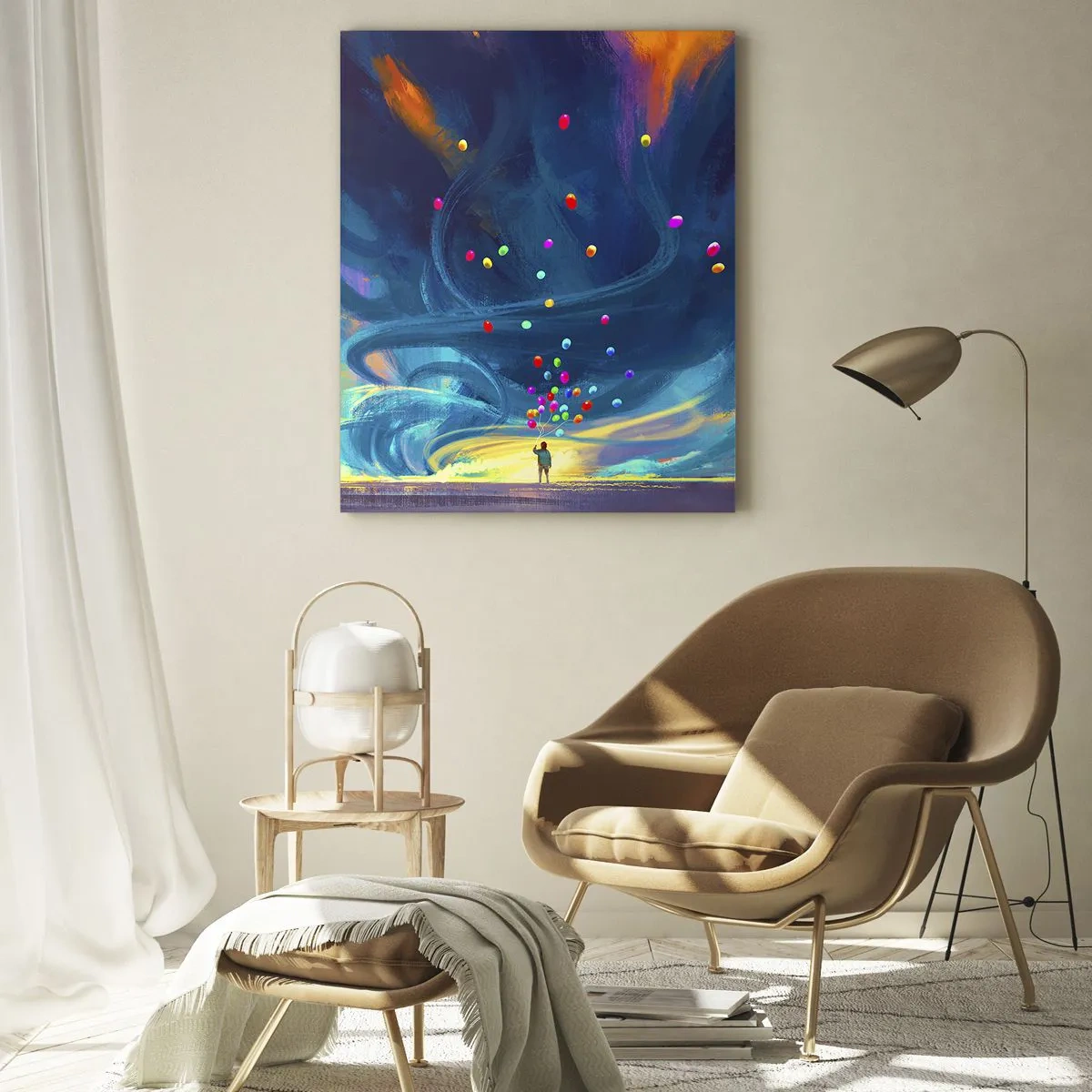 Glastavla - Bild på glas - Blå vind - 50x70 cm