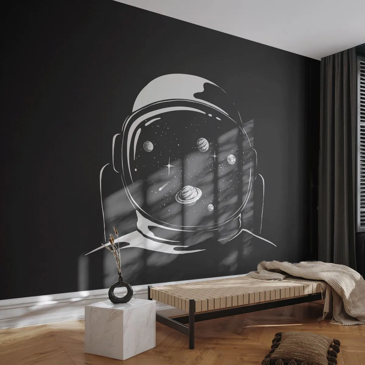 Fototapet Premium Canvas - Fin utsikt - Astronaut, Kosmos, Universum - 250x175 cm