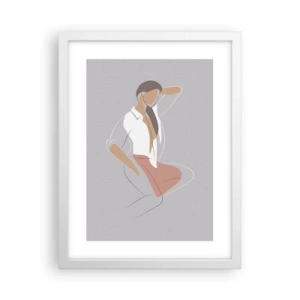 Affisch i vit ram - Charmens kontur - 30x40 cm