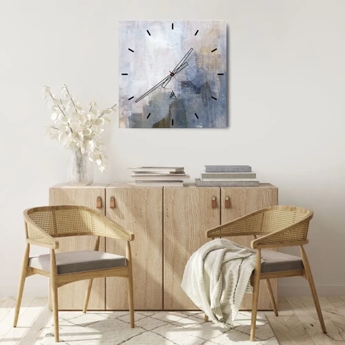 Väggklocka - Klocka på glas - Färgernas toner och ackord - 40x40 cm