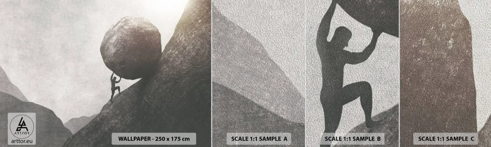 Provbit av fototapet Premium Sand - Jag tror i strid mot hoppet - Abstraktion, Bit, Tvinga - 100x30 cm