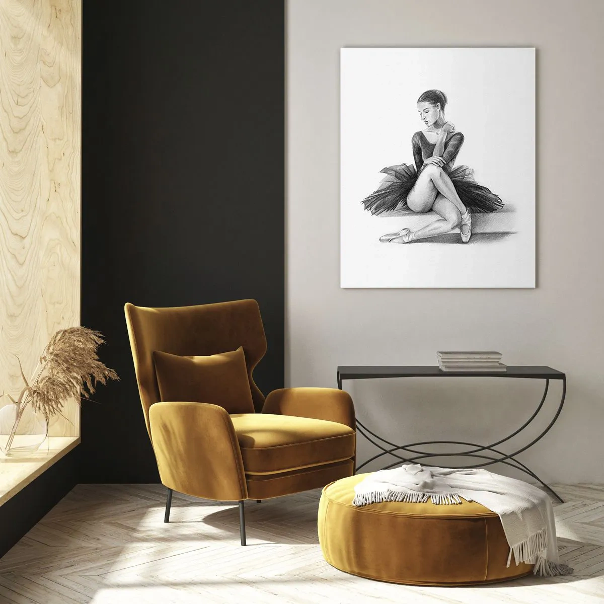 Glastavla - Bild på glas - Förtrollad av dansen - 70x100 cm