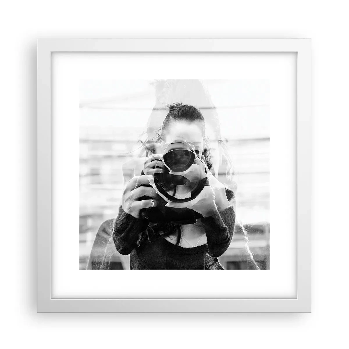 Affisch i vit ram - Skapare och material - 30x30 cm