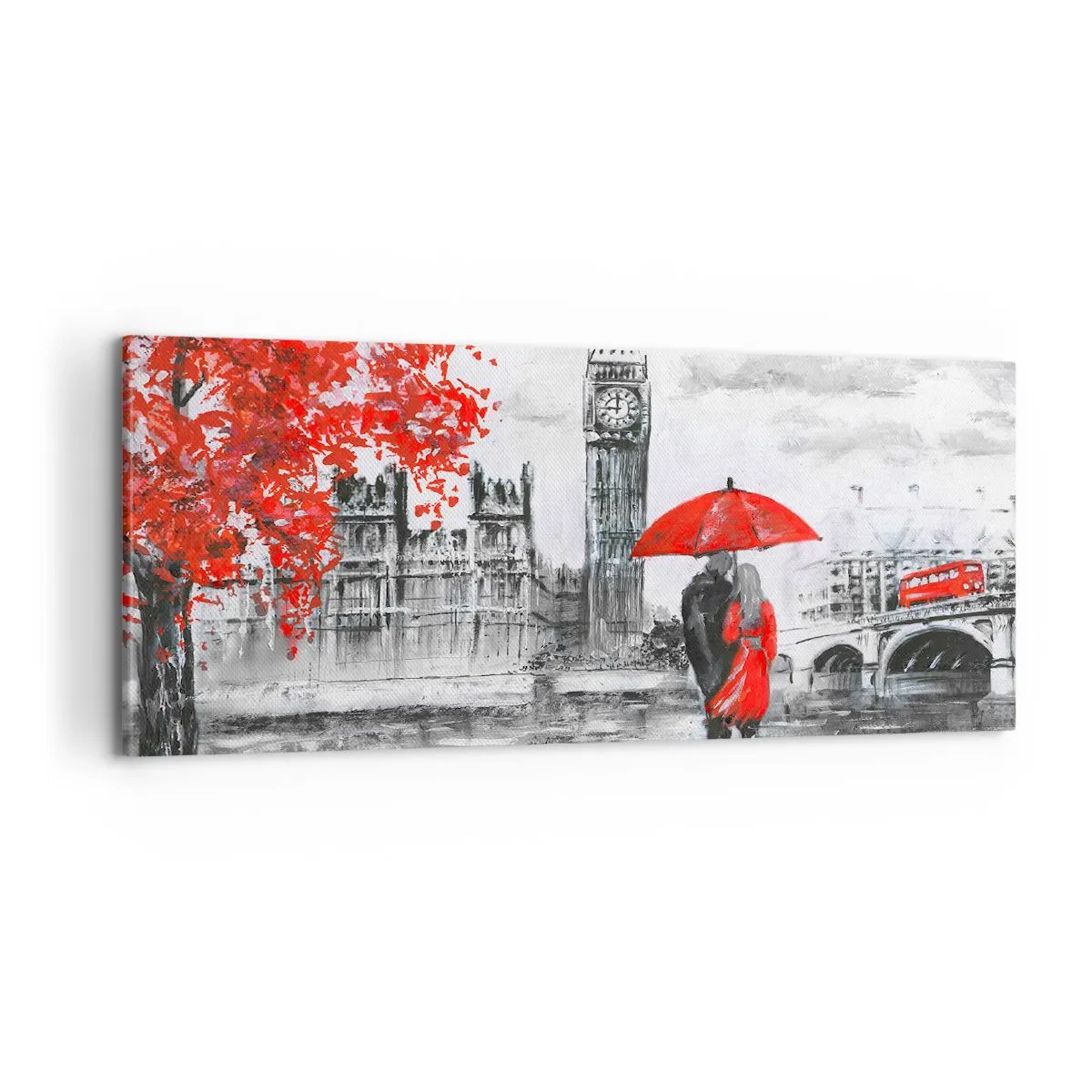 Canvastavla - Bild på duk - Förälskade i London - 100x40 cm