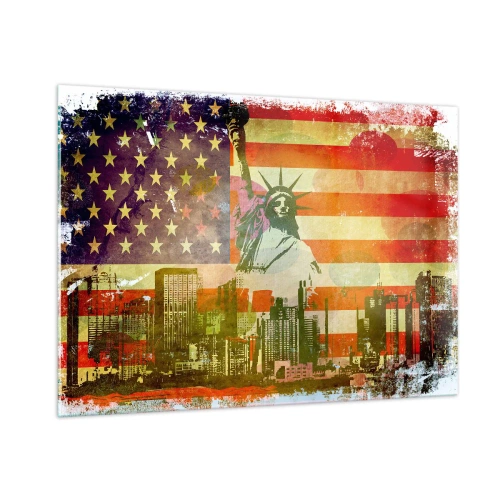 Glastavla - Bild på glas - Viva America! - 100x70 cm