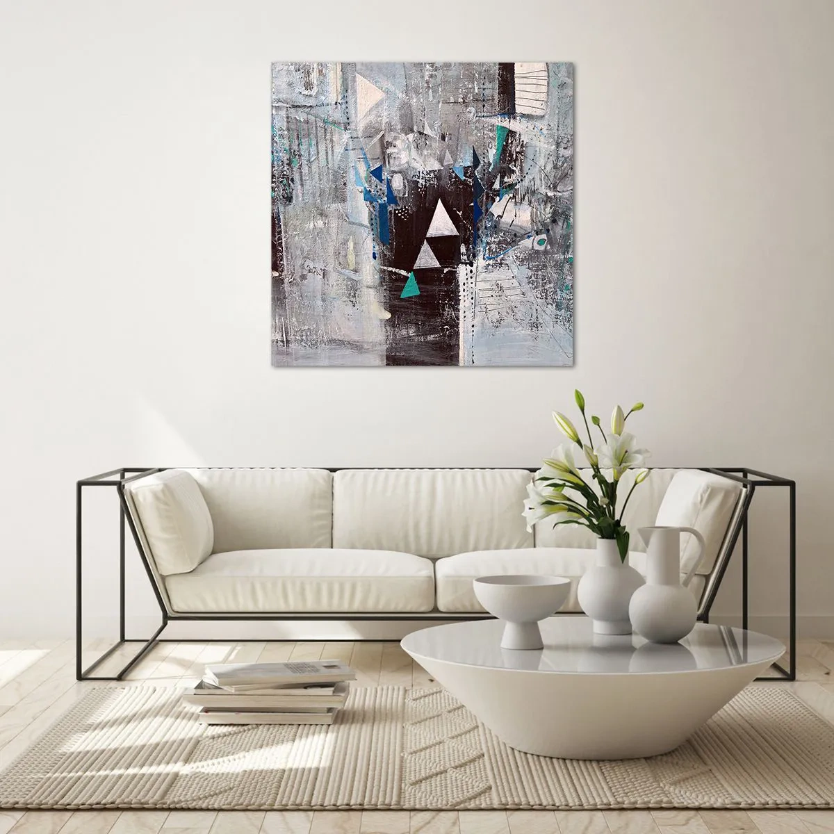 Glastavla - Bild på glas - Trianglarnas överordnade ordning - 40x40 cm