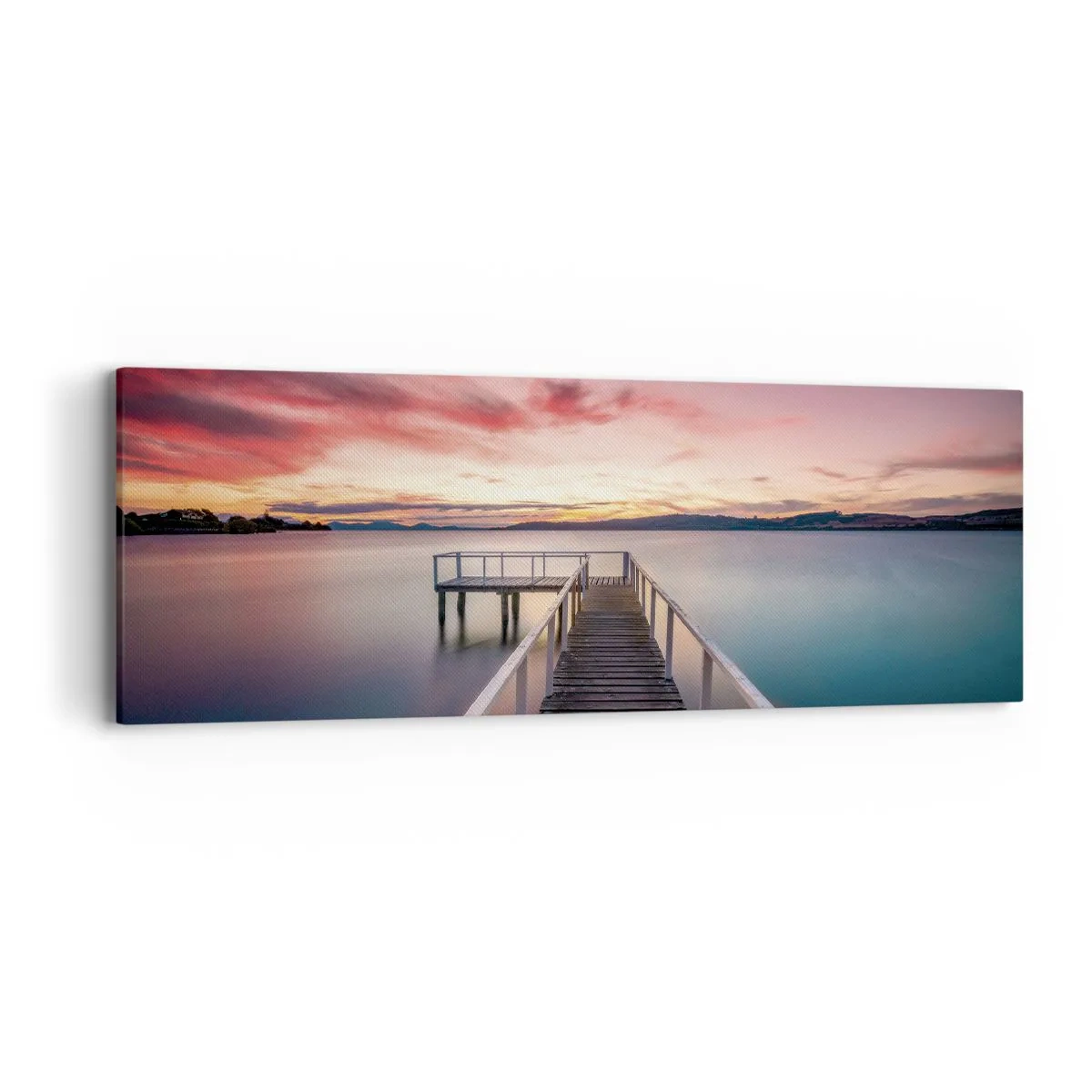 Canvastavla - Bild på duk - Kvällens milda låga - 90x30 cm