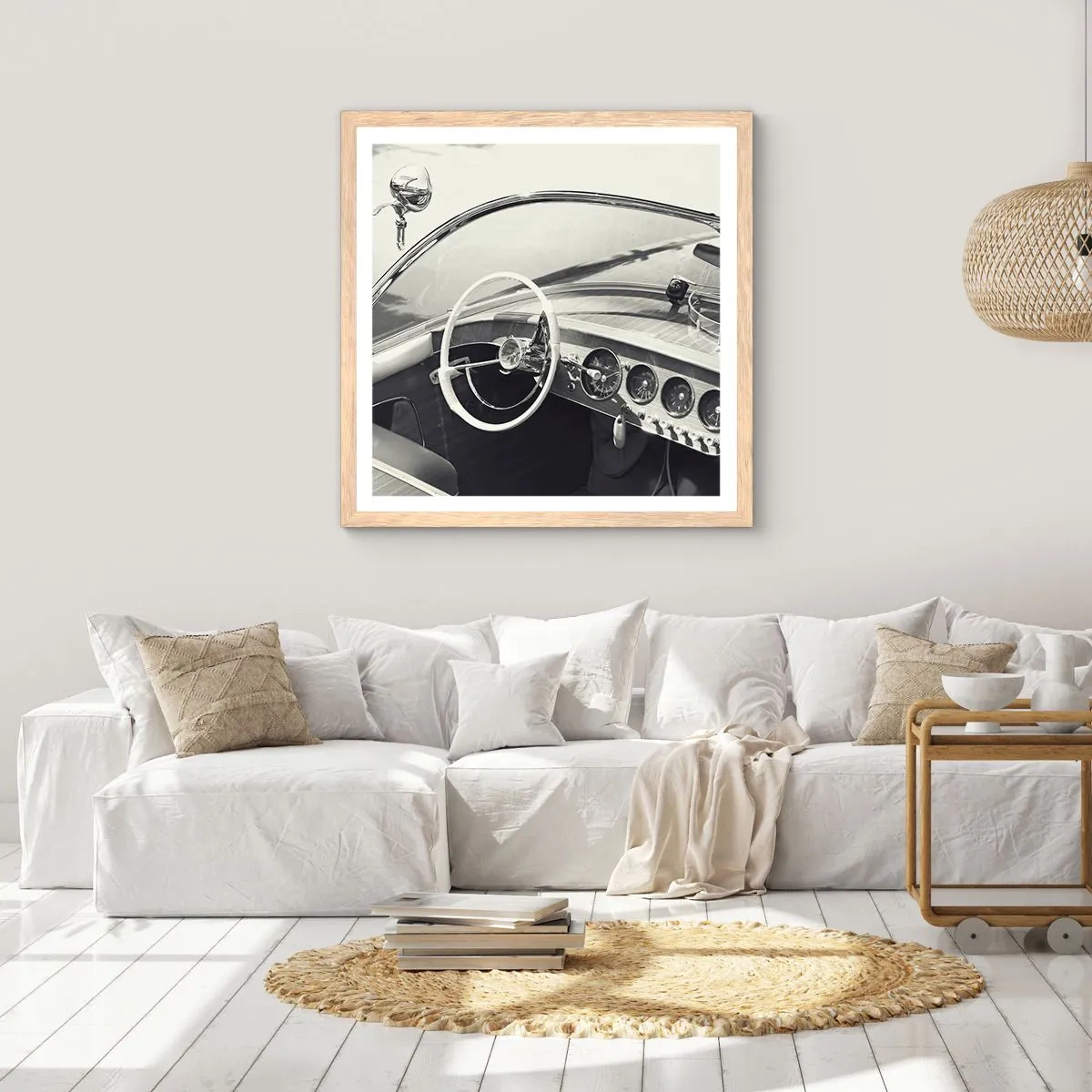 Affisch i ram av ljusek - Väder för de rika - 50x50 cm