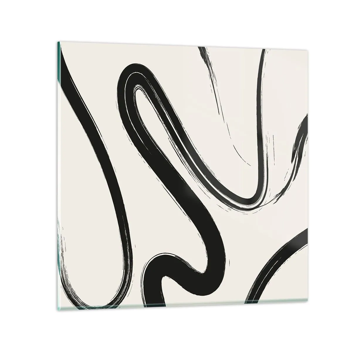 Glastavla - Bild på glas - Svart och vit elegans - 40x40 cm