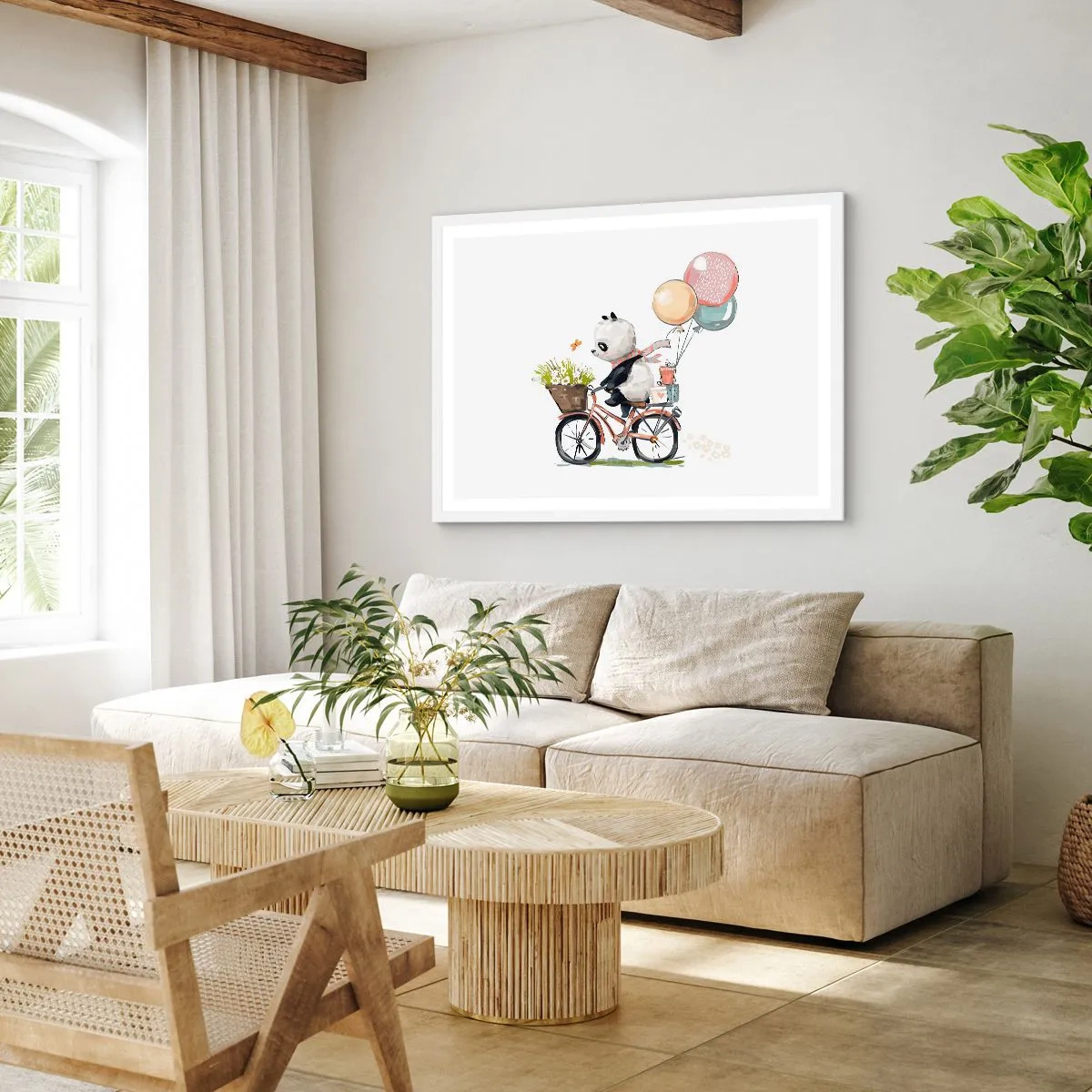 Affisch i vit ram - Lycklig dag - 91x61 cm