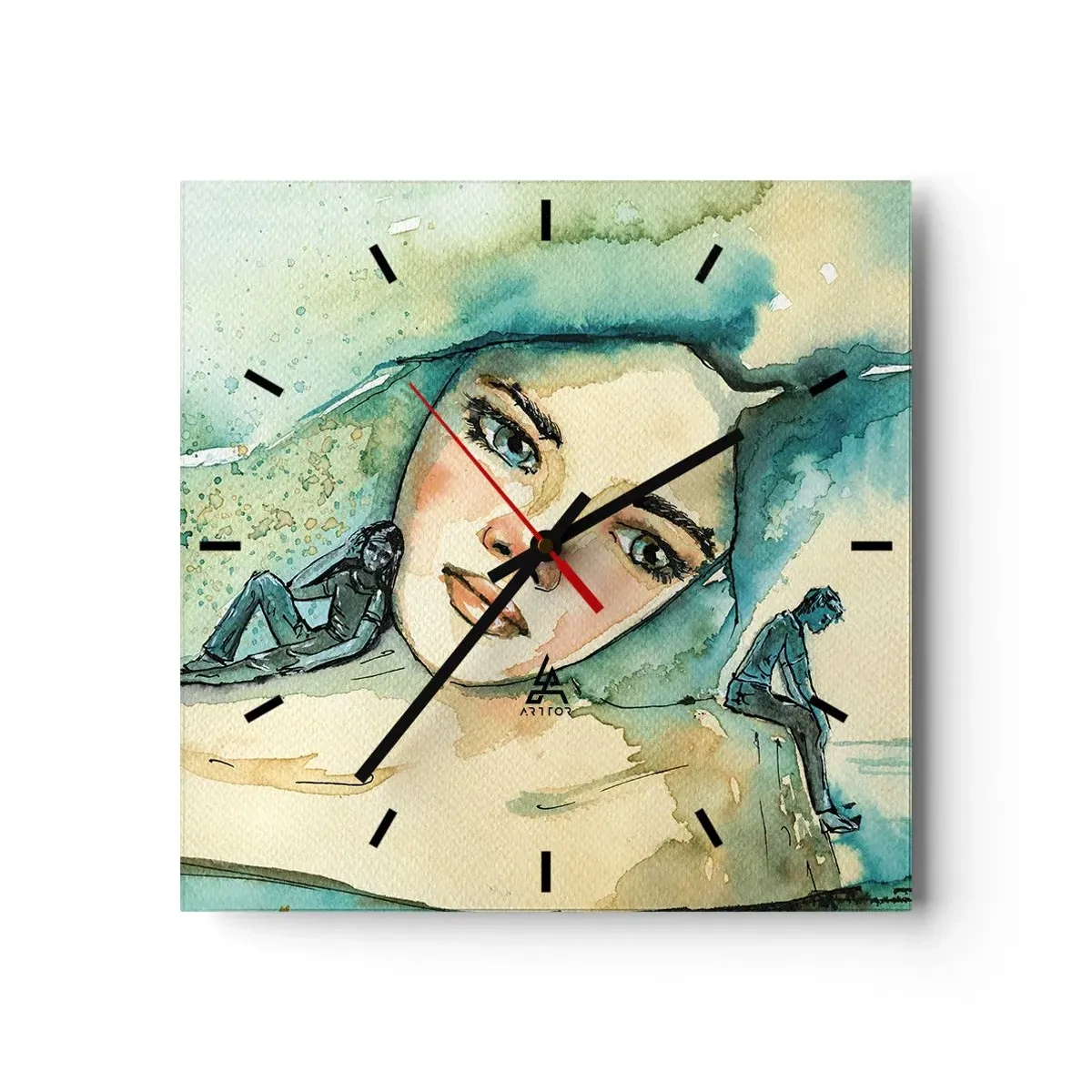 Väggklocka - Klocka på glas - Am I blue? - 30x30 cm