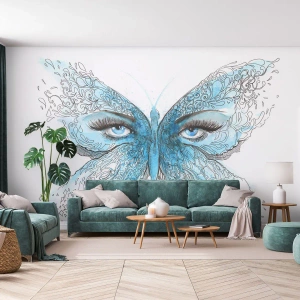 Fototapet Premium Canvas - Fjärilögon - Abstraktion, Fjäril, Kvinnliga ögon - 300x210 cm