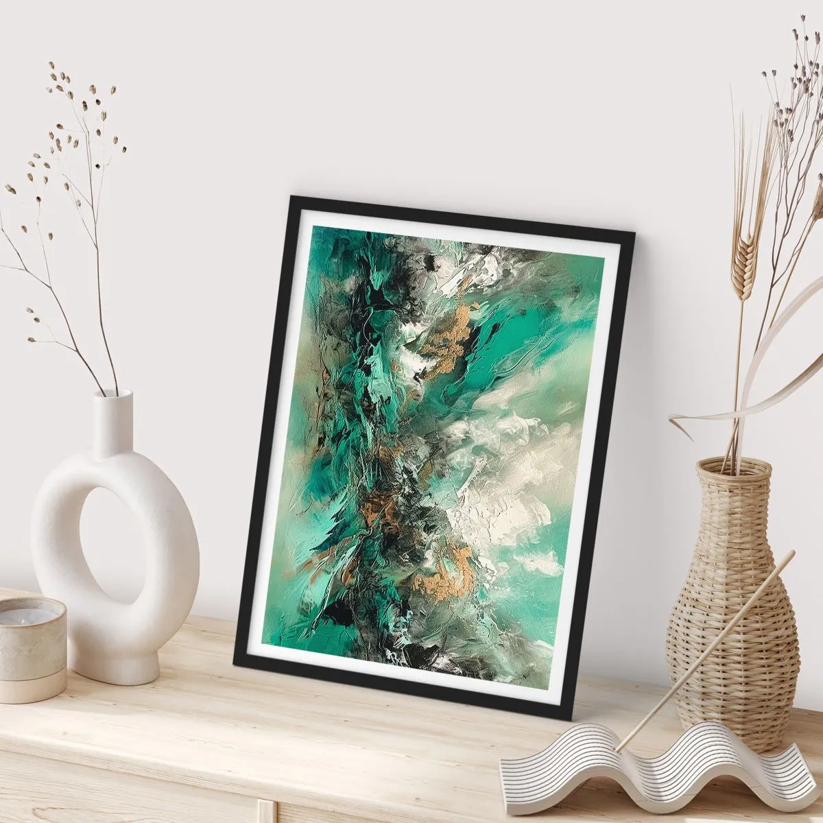 Affisch i svart ram - Smaragdsvart bränna - 40x50 cm