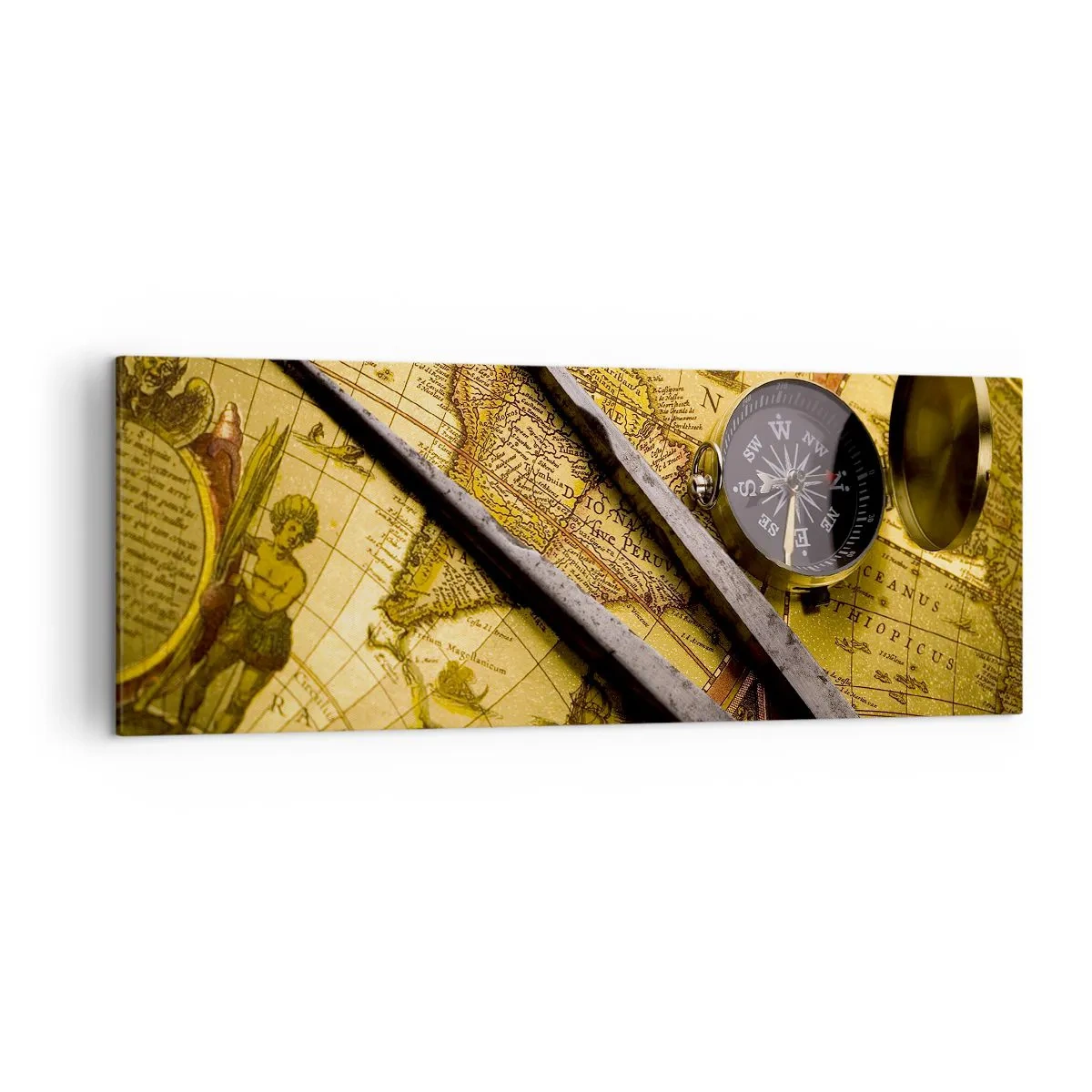 Canvastavla - Bild på duk - Var är skatterna? - 140x50 cm