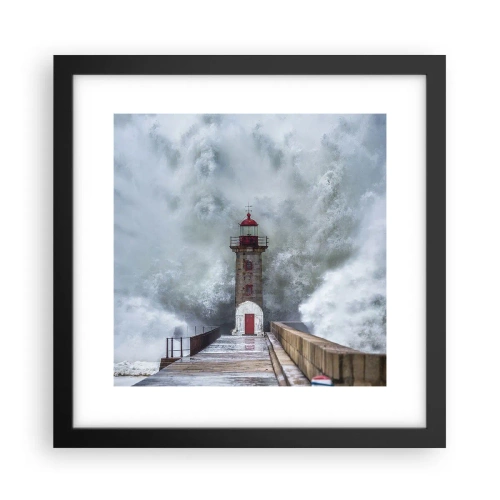 Affisch i svart ram - Vattnets vrål, vindens skrik  - 30x30 cm