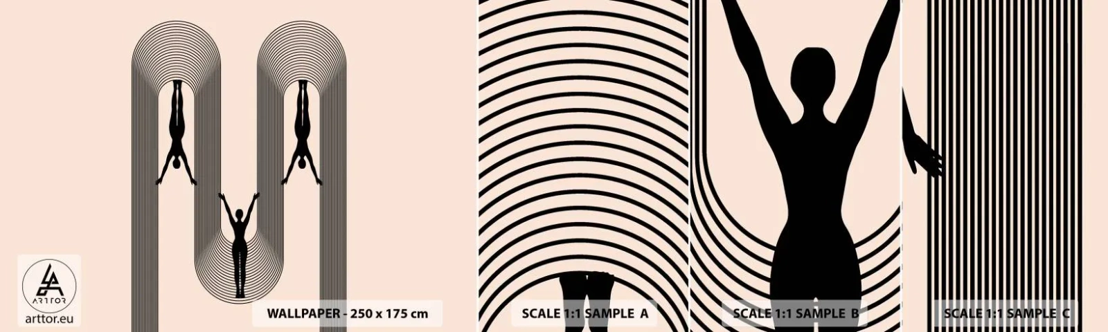 Fototapet Prov Standard Eco - Upp och ner - Surrealism, Kropp, Yoga - 100x30 cm