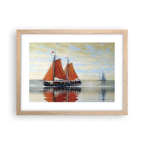 Affisch i ram av ljusek - Hej, segla seglaren… - 40x30 cm