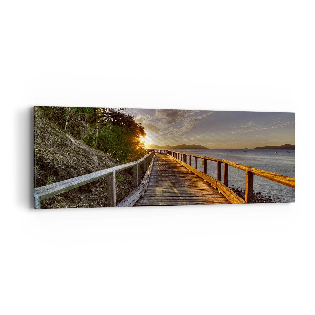 Canvastavla - Bild på duk - Gå, fortsätt gå mot solen - 90x30 cm