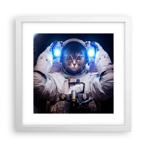 Affisch i vit ram - Houston, ni har problem - 30x30 cm