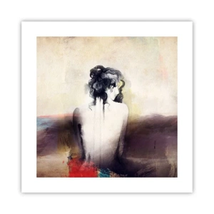 Affisch - Moderata linjer, ovala former - 40x40 cm