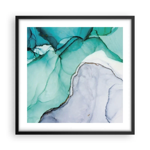 Affisch i svart ram - En studie i turkos - 50x50 cm