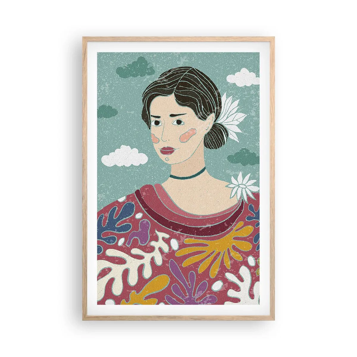 Affisch i ram av ljusek - Med melankoli i blicken - 61x91 cm