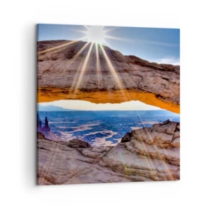 Canvastavla - Bild på duk - Genom bergsporten - 50x50 cm
