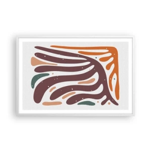 Affisch i vit ram - Strålande organisk komposition - 91x61 cm