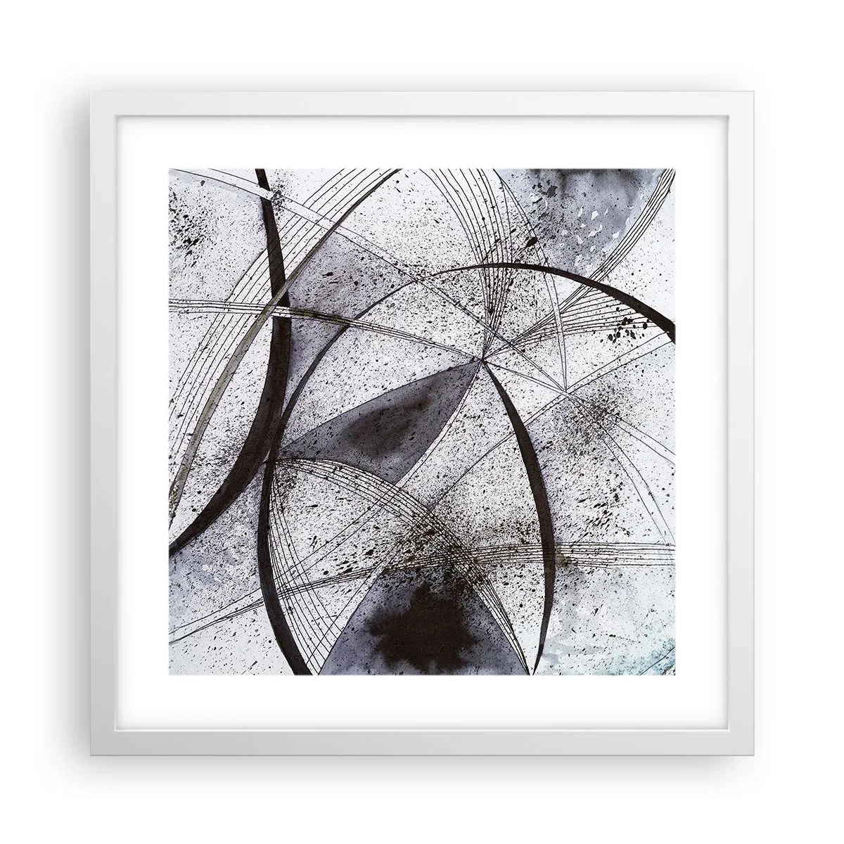Affisch i vit ram - Futuristisk fantasi - 40x40 cm